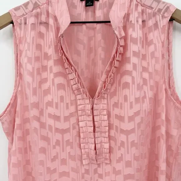 Ann Taylor Petite Sleeveless Blouse MP Pink Relaxed Lightweight Work Office Chic - Picture 5 of 11